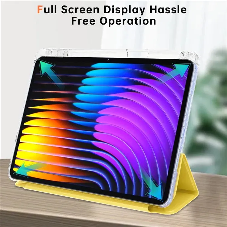 For Xiaomi Pad 7 Pro  /  Pad 7 Case PU Leather Origami Stand Clear Tablet Cover