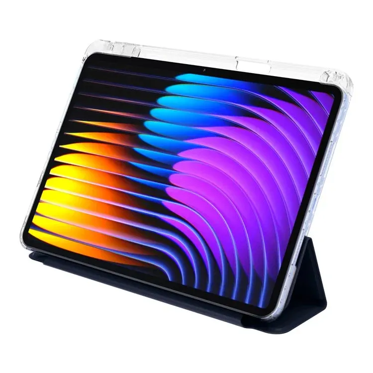 For Xiaomi Pad 7 Pro  /  Pad 7 Case PU Leather Origami Stand Clear Tablet Cover