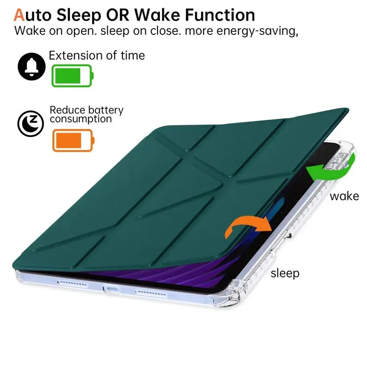 For Xiaomi Pad 7 Pro  /  Pad 7 Case PU Leather Origami Stand Clear Tablet Cover