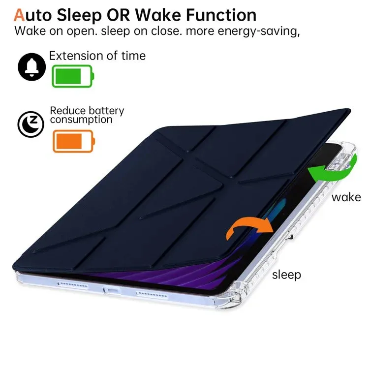 For Xiaomi Pad 7 Pro  /  Pad 7 Case PU Leather Origami Stand Clear Tablet Cover