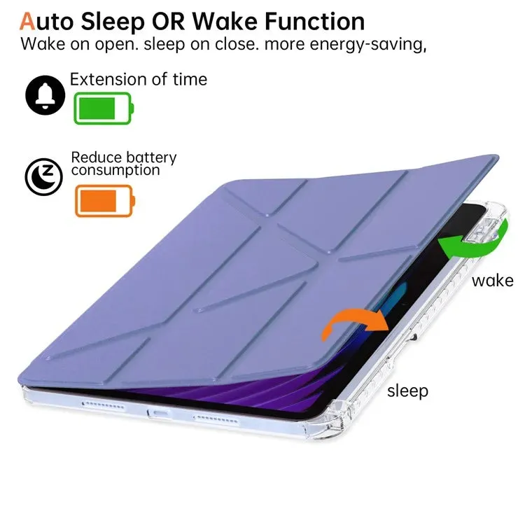 For Xiaomi Pad 7 Pro  /  Pad 7 Case PU Leather Origami Stand Clear Tablet Cover