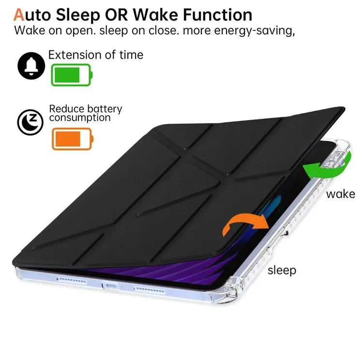 For Xiaomi Pad 7 Pro  /  Pad 7 Case PU Leather Origami Stand Clear Tablet Cover
