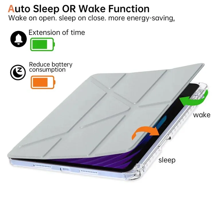 For Xiaomi Pad 7 Pro  /  Pad 7 Case PU Leather Origami Stand Clear Tablet Cover