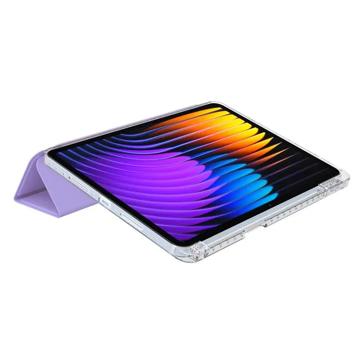 For Xiaomi Pad 7 Pro  /  Pad 7 Case PU Leather Origami Stand Clear Tablet Cover
