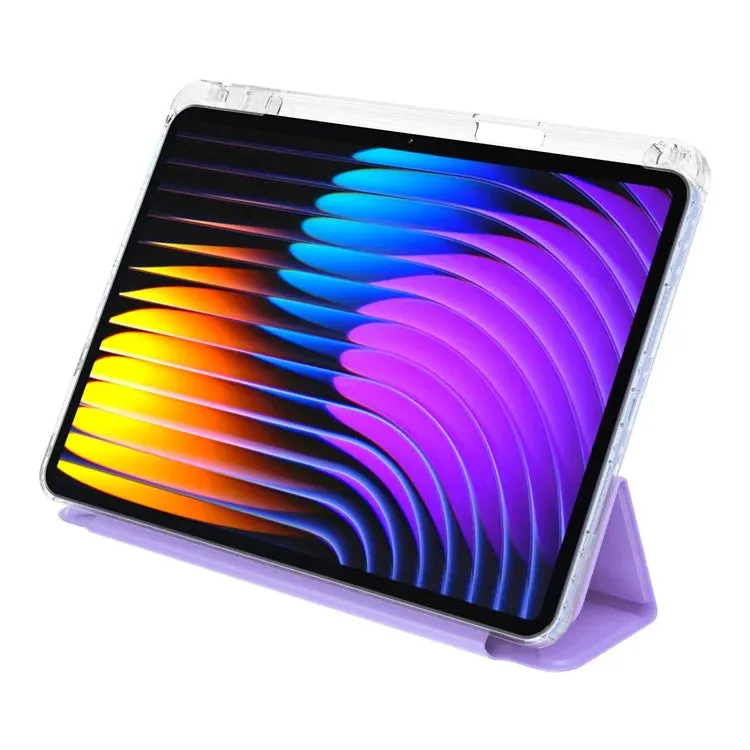 For Xiaomi Pad 7 Pro  /  Pad 7 Case PU Leather Origami Stand Clear Tablet Cover