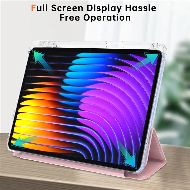For Xiaomi Pad 7 Pro  /  Pad 7 Case PU Leather Origami Stand Clear Tablet Cover