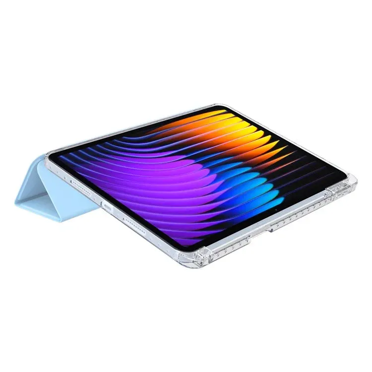For Xiaomi Pad 7 Pro  /  Pad 7 Case PU Leather Origami Stand Clear Tablet Cover