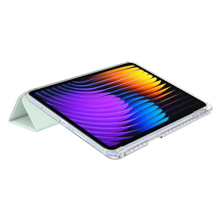 For Xiaomi Pad 7 Pro  /  Pad 7 Case PU Leather Origami Stand Clear Tablet Cover