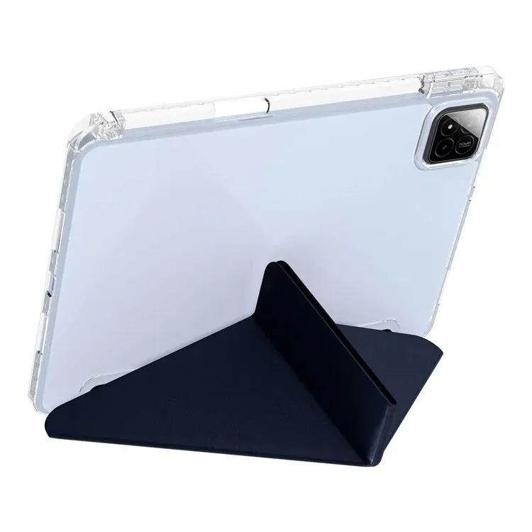 For Xiaomi Pad 7 Pro  /  Pad 7 Case PU Leather Origami Stand Clear Tablet Cover