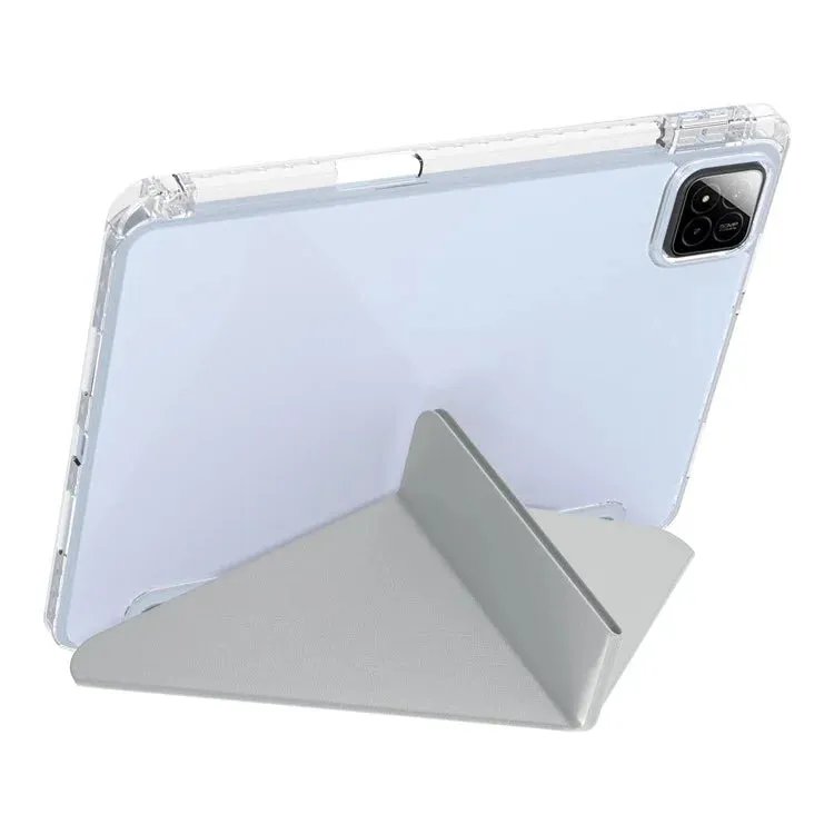 For Xiaomi Pad 7 Pro  /  Pad 7 Case PU Leather Origami Stand Clear Tablet Cover