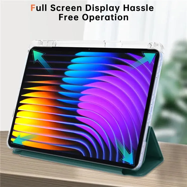 For Xiaomi Pad 7 Pro  /  Pad 7 Case PU Leather Origami Stand Clear Tablet Cover