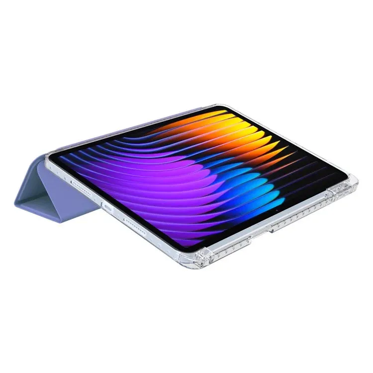 For Xiaomi Pad 7 Pro  /  Pad 7 Case PU Leather Origami Stand Clear Tablet Cover
