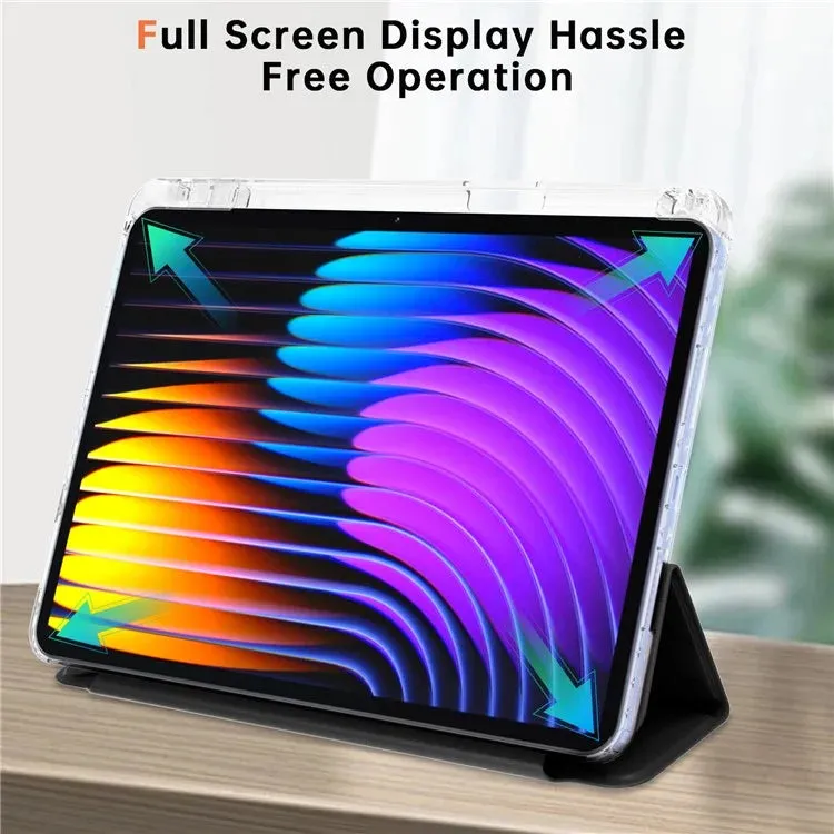 For Xiaomi Pad 7 Pro  /  Pad 7 Case PU Leather Origami Stand Clear Tablet Cover