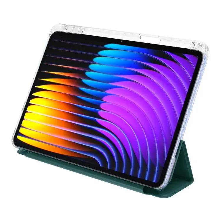 For Xiaomi Pad 7 Pro  /  Pad 7 Case PU Leather Origami Stand Clear Tablet Cover