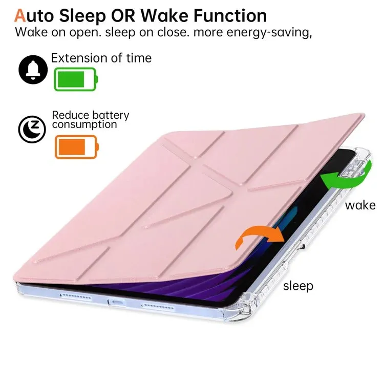 For Xiaomi Pad 7 Pro  /  Pad 7 Case PU Leather Origami Stand Clear Tablet Cover