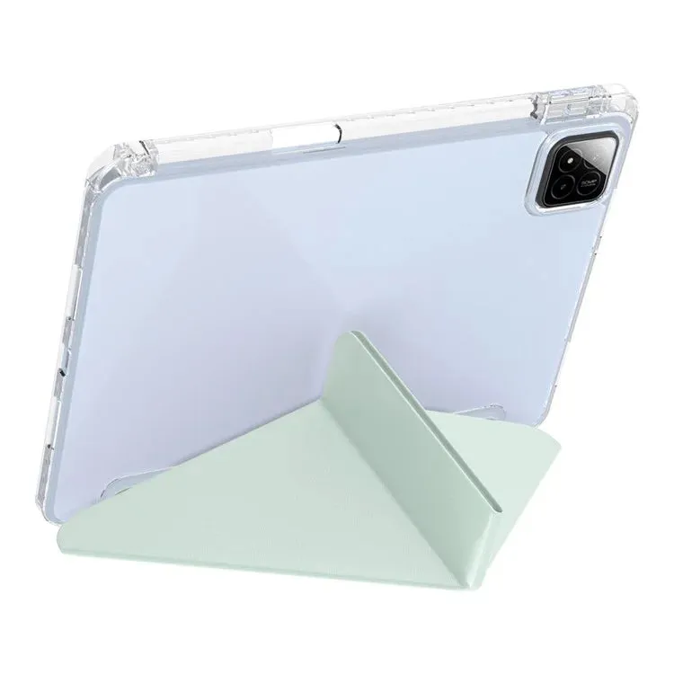 For Xiaomi Pad 7 Pro  /  Pad 7 Case PU Leather Origami Stand Clear Tablet Cover