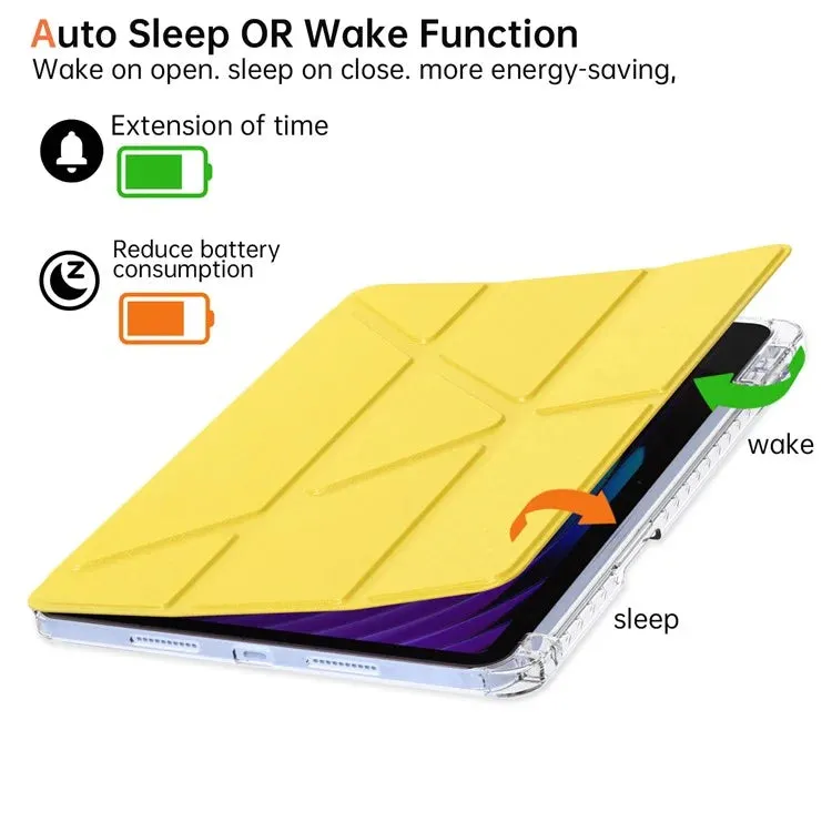 For Xiaomi Pad 7 Pro  /  Pad 7 Case PU Leather Origami Stand Clear Tablet Cover