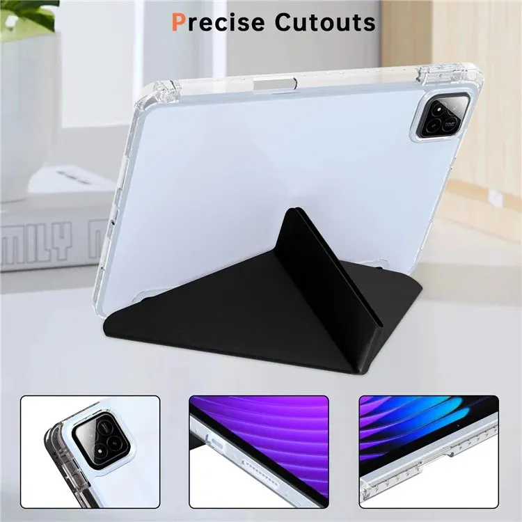For Xiaomi Pad 7 Pro  /  Pad 7 Case PU Leather Origami Stand Clear Tablet Cover