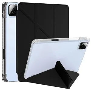 For Xiaomi Pad 7 Pro  /  Pad 7 Case PU Leather Origami Stand Clear Tablet Cover