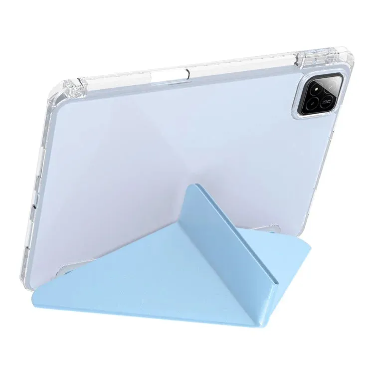 For Xiaomi Pad 7 Pro  /  Pad 7 Case PU Leather Origami Stand Clear Tablet Cover