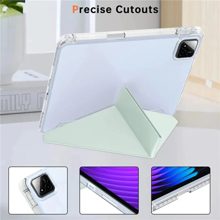 For Xiaomi Pad 7 Pro  /  Pad 7 Case PU Leather Origami Stand Clear Tablet Cover