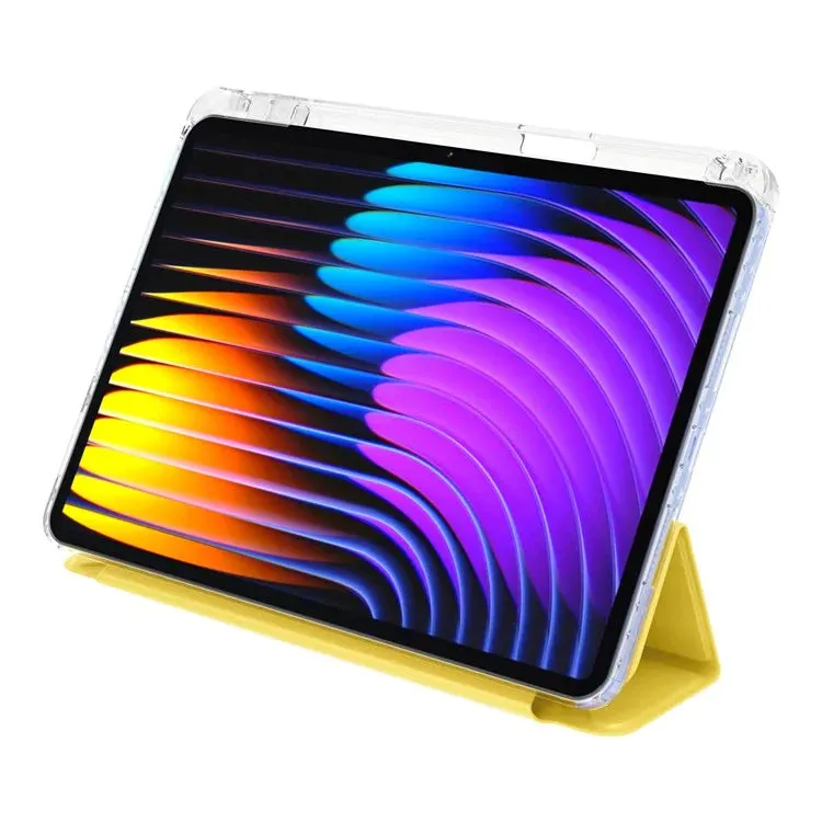 For Xiaomi Pad 7 Pro  /  Pad 7 Case PU Leather Origami Stand Clear Tablet Cover