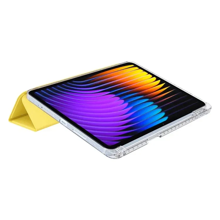 For Xiaomi Pad 7 Pro  /  Pad 7 Case PU Leather Origami Stand Clear Tablet Cover
