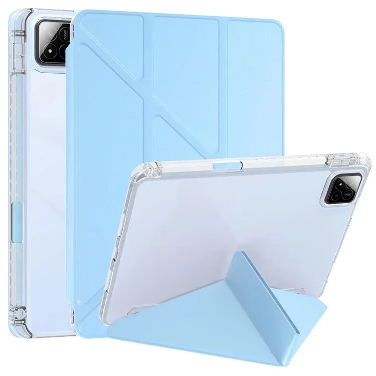 For Xiaomi Pad 7 Pro  /  Pad 7 Case PU Leather Origami Stand Clear Tablet Cover