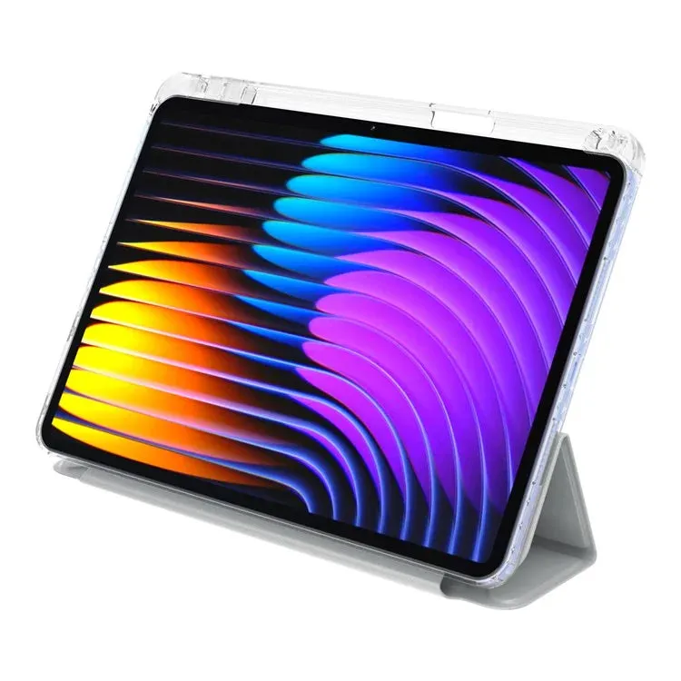 For Xiaomi Pad 7 Pro  /  Pad 7 Case PU Leather Origami Stand Clear Tablet Cover