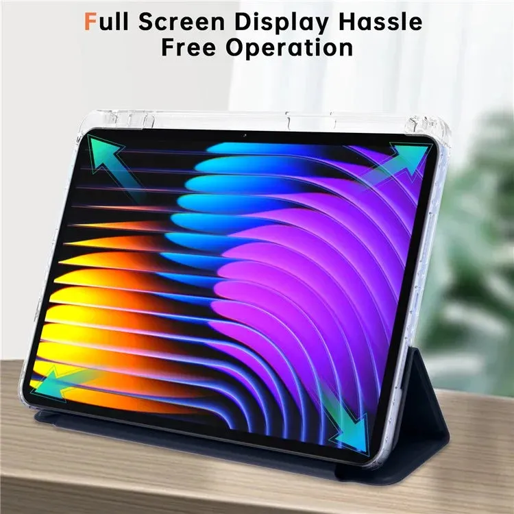For Xiaomi Pad 7 Pro  /  Pad 7 Case PU Leather Origami Stand Clear Tablet Cover