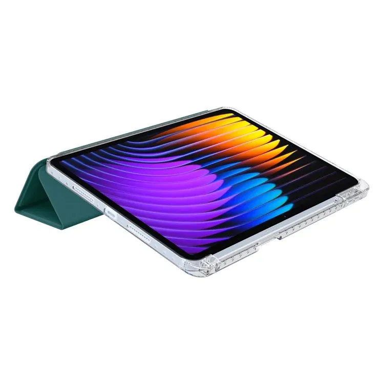 For Xiaomi Pad 7 Pro  /  Pad 7 Case PU Leather Origami Stand Clear Tablet Cover