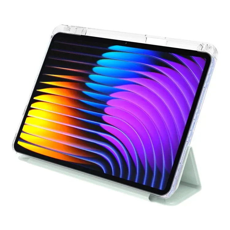 For Xiaomi Pad 7 Pro  /  Pad 7 Case PU Leather Origami Stand Clear Tablet Cover