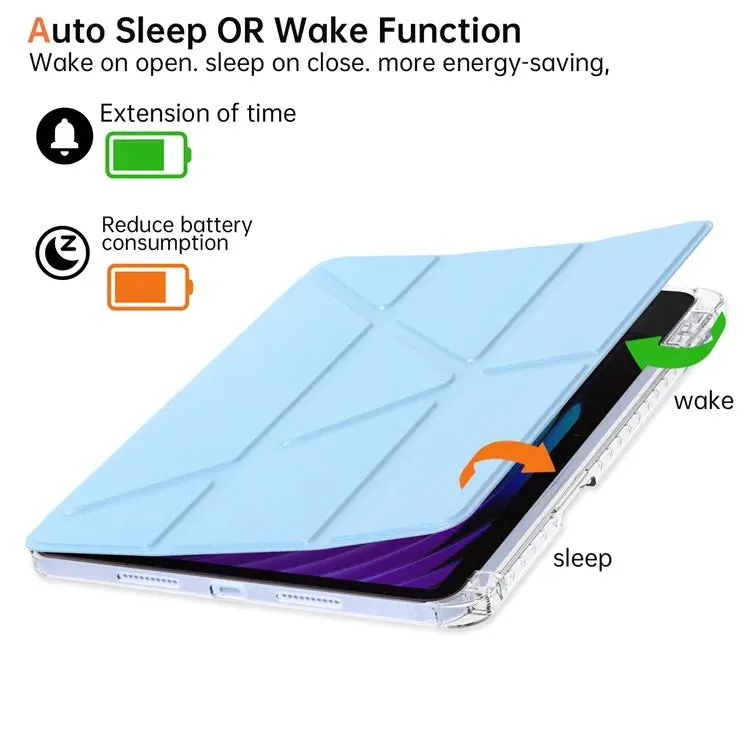 For Xiaomi Pad 7 Pro  /  Pad 7 Case PU Leather Origami Stand Clear Tablet Cover