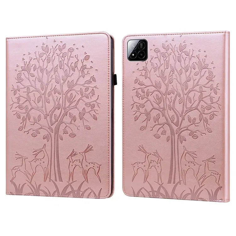 For Xiaomi Pad 7 Pro  /  Pad 7 Case PU Leather Stand Tree Deer Pattern Tablet Cover