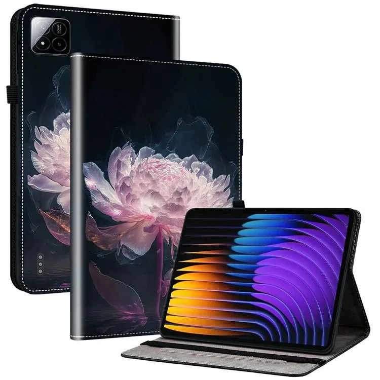 For Xiaomi Pad 7 Pro  /  Pad 7 Leather Case Pattern Printed Stand Tablet Cover with Card Slots