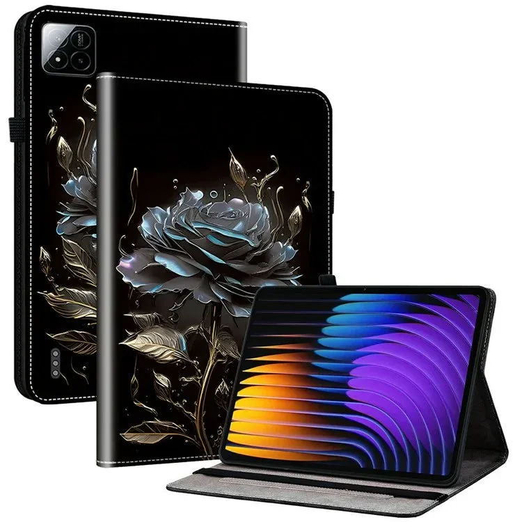 For Xiaomi Pad 7 Pro  /  Pad 7 Leather Case Pattern Printed Stand Tablet Cover with Card Slots