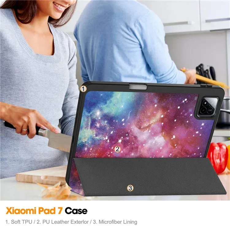 For Xiaomi Pad 7 Pro  /  Pad 7 Tablet Case Pattern Printing Tri