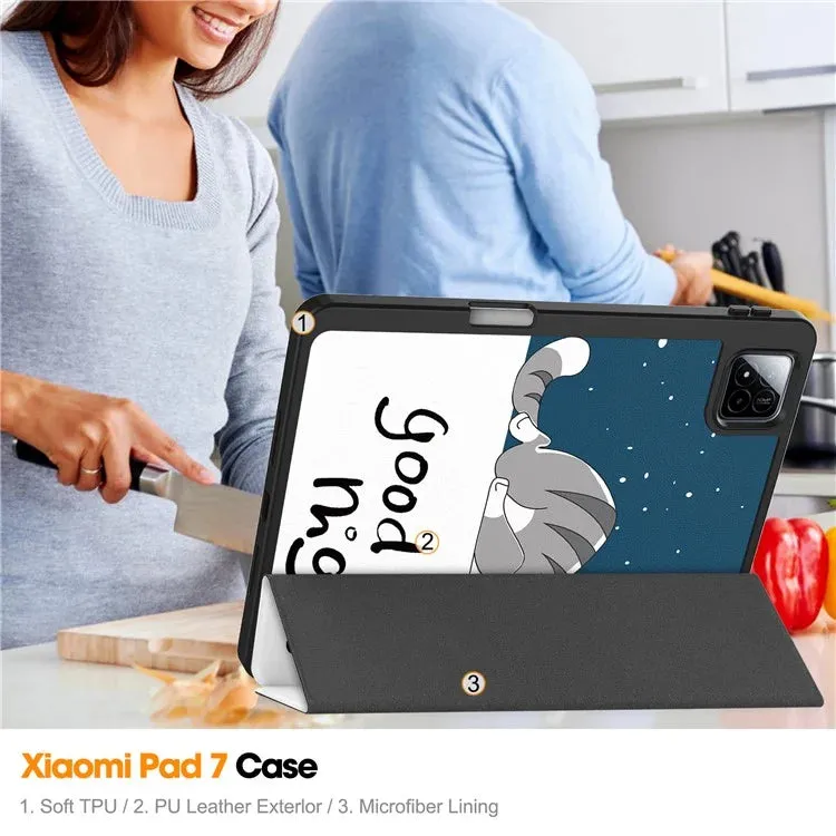 For Xiaomi Pad 7 Pro  /  Pad 7 Tablet Case Pattern Printing Tri