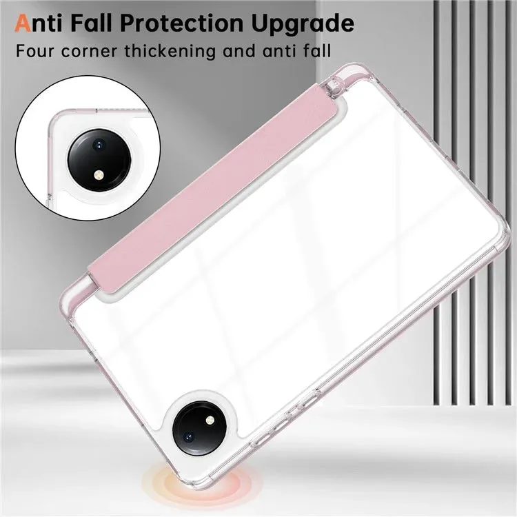 For Xiaomi Redmi Pad SE 4G 8.7 inch Case PU Leather Origami Stand Clear Tablet Cover
