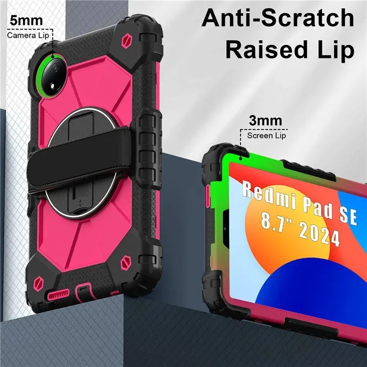 For Xiaomi Redmi Pad SE 4G 8.7 inch Case Silicone PC Kickstand Tablet Cover with Handy Strap