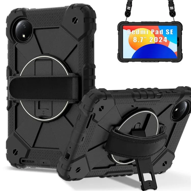 For Xiaomi Redmi Pad SE 4G 8.7 inch Case Silicone PC Kickstand Tablet Cover with Handy Strap