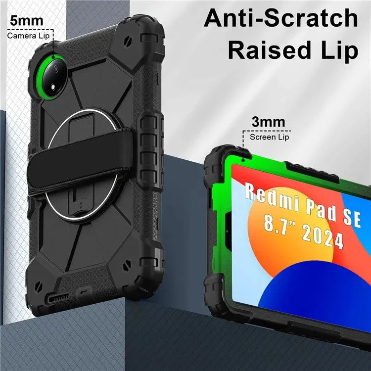 For Xiaomi Redmi Pad SE 4G 8.7 inch Case Silicone PC Kickstand Tablet Cover with Handy Strap