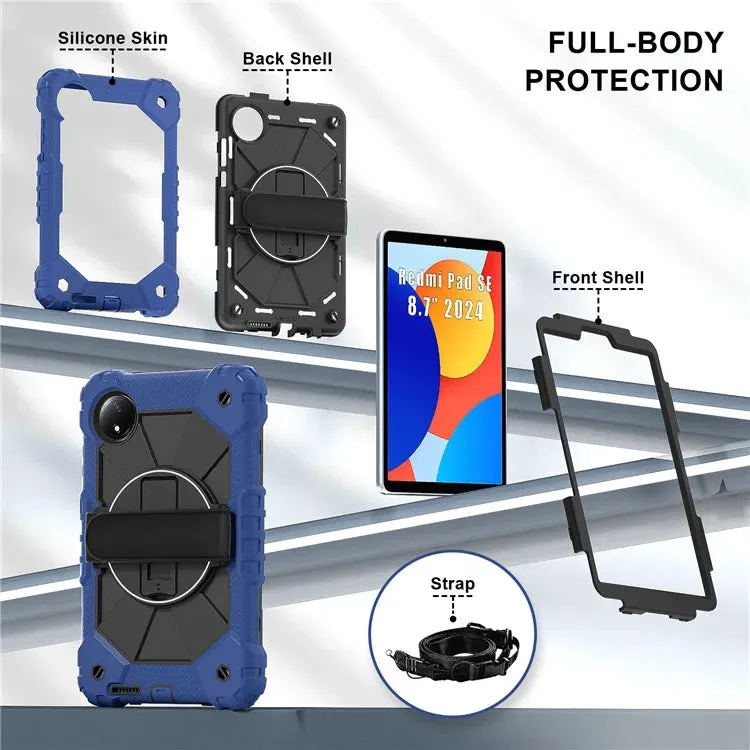 For Xiaomi Redmi Pad SE 4G 8.7 inch Case Silicone PC Kickstand Tablet Cover with Handy Strap