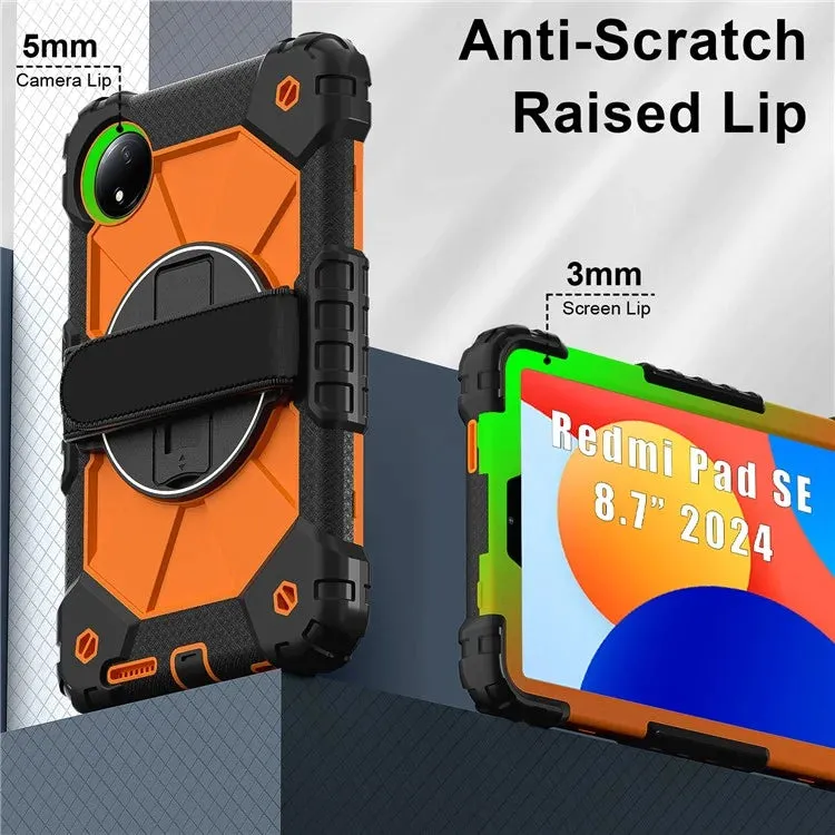 For Xiaomi Redmi Pad SE 4G 8.7 inch Case Silicone PC Kickstand Tablet Cover with Handy Strap