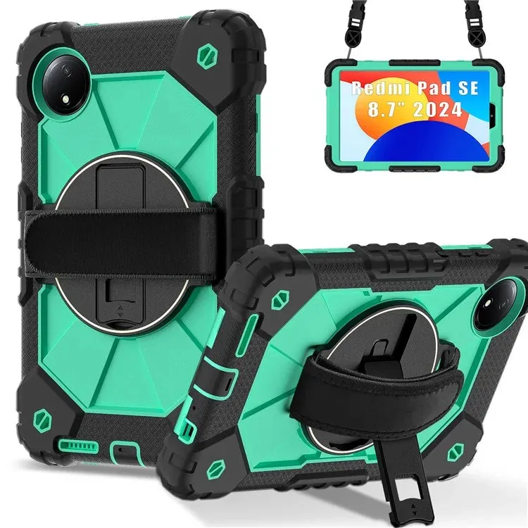 For Xiaomi Redmi Pad SE 4G 8.7 inch Case Silicone PC Kickstand Tablet Cover with Handy Strap