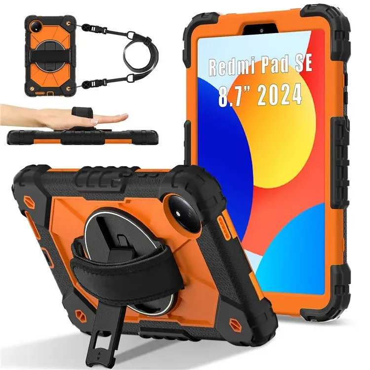 For Xiaomi Redmi Pad SE 4G 8.7 inch Case Silicone PC Kickstand Tablet Cover with Handy Strap