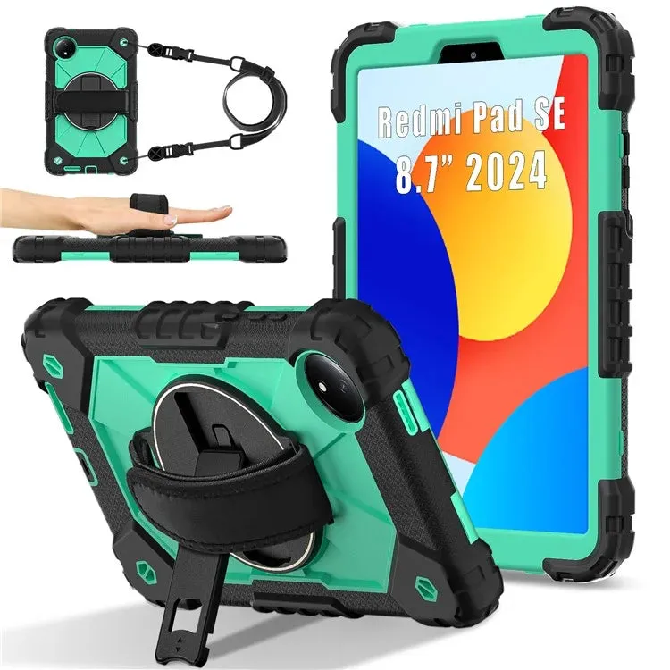 For Xiaomi Redmi Pad SE 4G 8.7 inch Case Silicone PC Kickstand Tablet Cover with Handy Strap