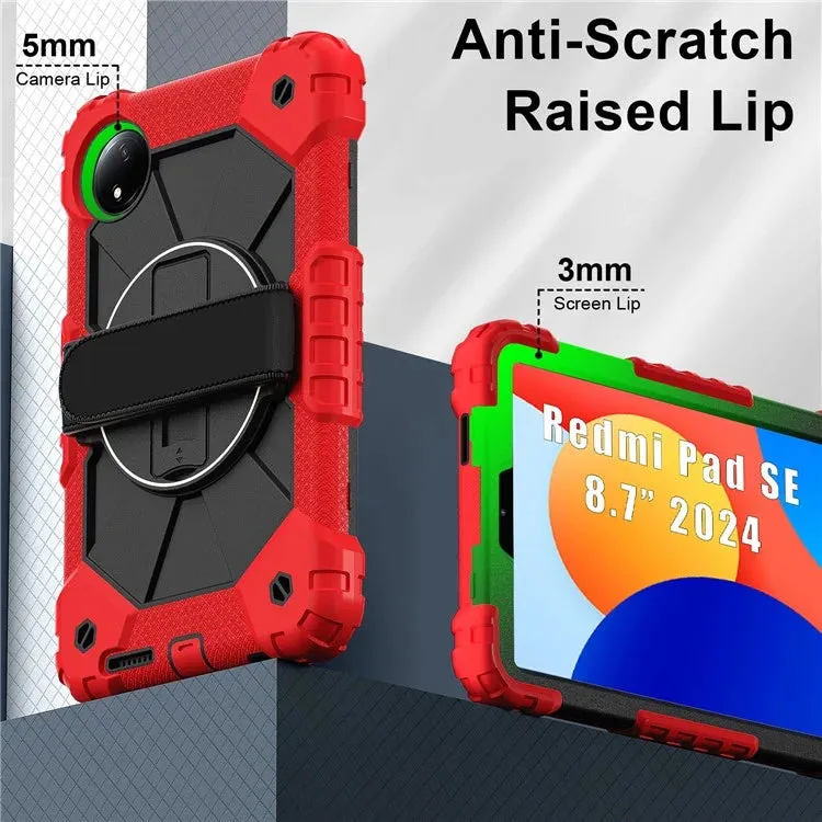 For Xiaomi Redmi Pad SE 4G 8.7 inch Case Silicone PC Kickstand Tablet Cover with Handy Strap