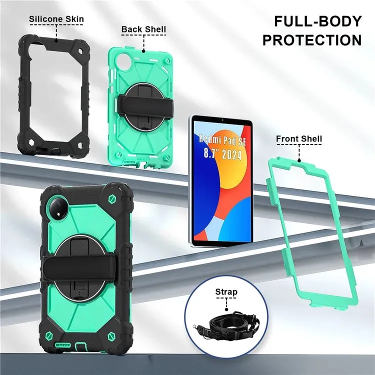 For Xiaomi Redmi Pad SE 4G 8.7 inch Case Silicone PC Kickstand Tablet Cover with Handy Strap