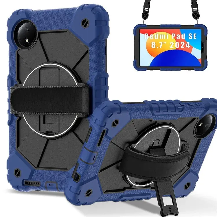 For Xiaomi Redmi Pad SE 4G 8.7 inch Case Silicone PC Kickstand Tablet Cover with Handy Strap